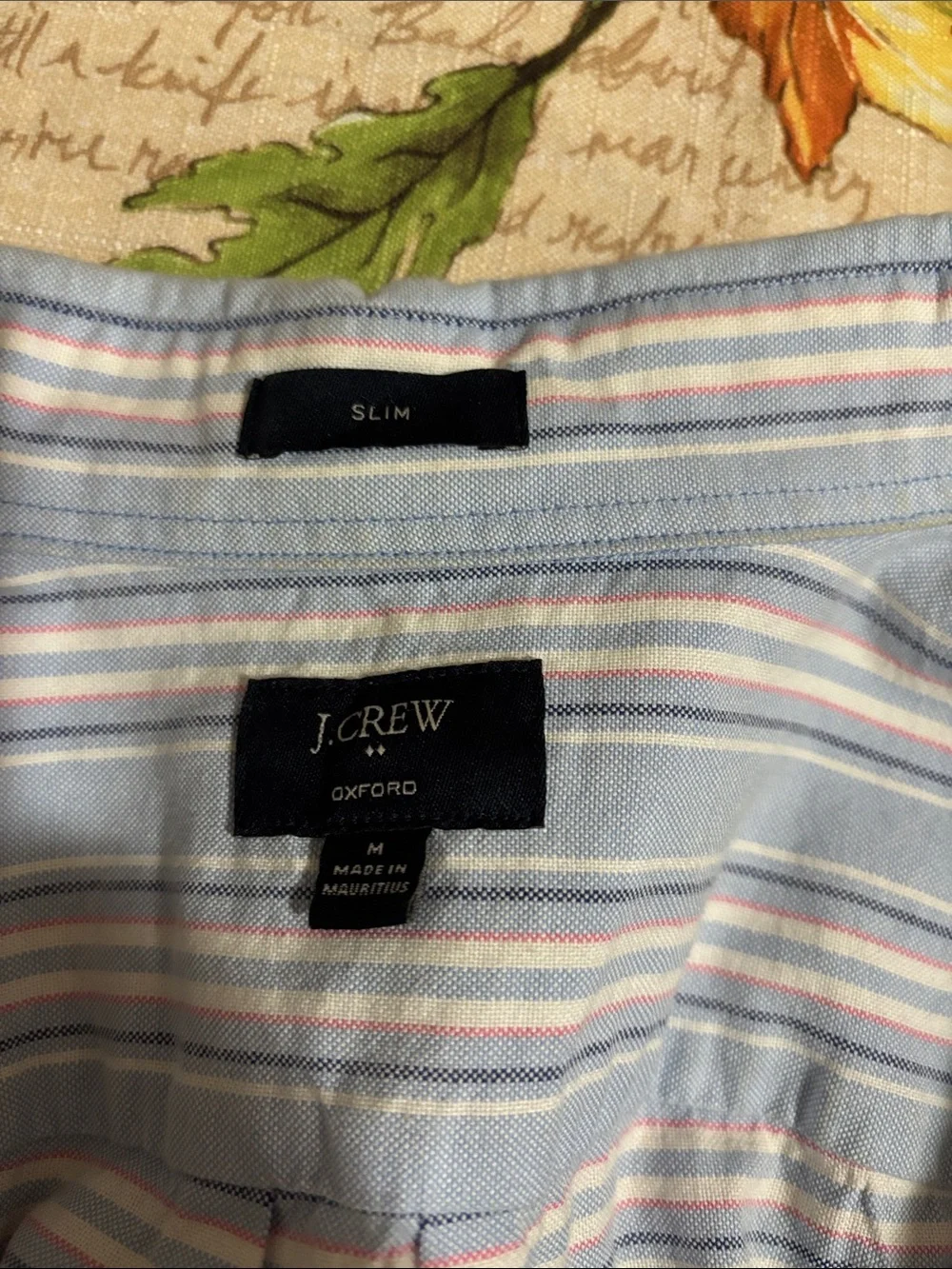 J. Crew Men's Light Blue and White Striped Button-Down Shirt